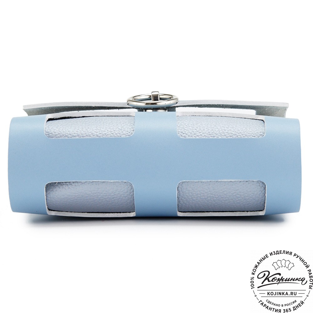 Женская кожаная сумка "Кортни" (голубая) 